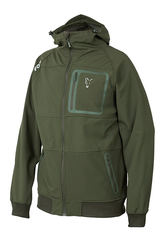 FOX collection kabát zöld/ ezüst Green / Silver Shell hoodie - M