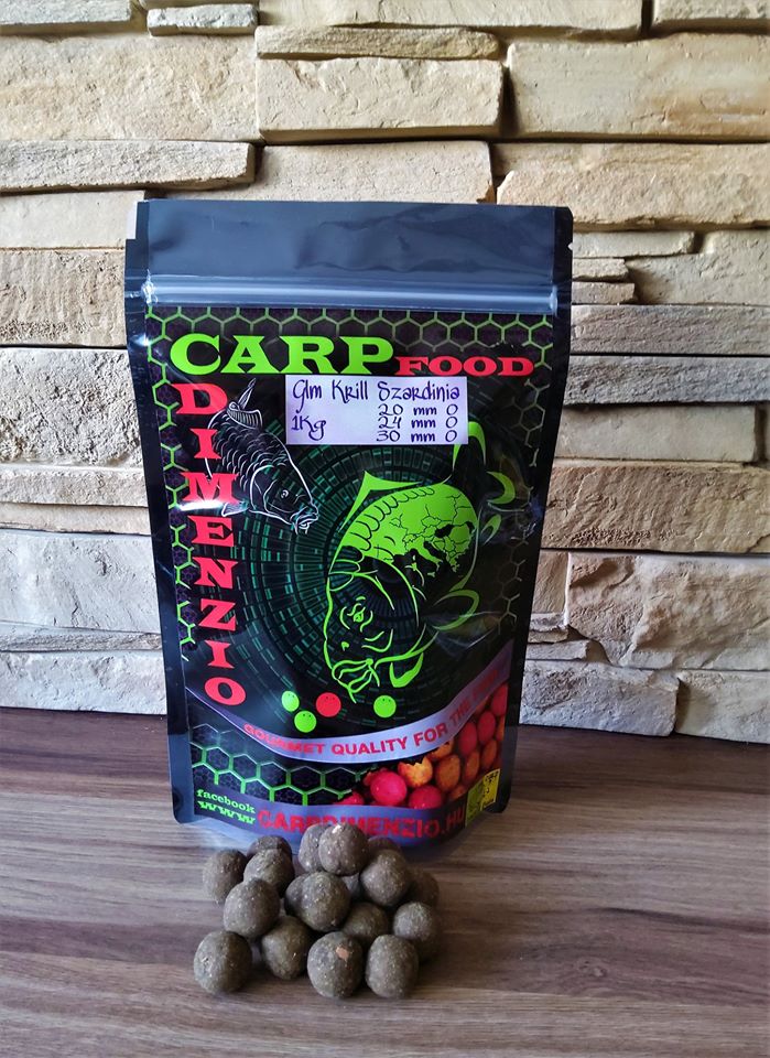 Carp Dimenzió Bojli Glm Krill Szardinia 1kg 20mm