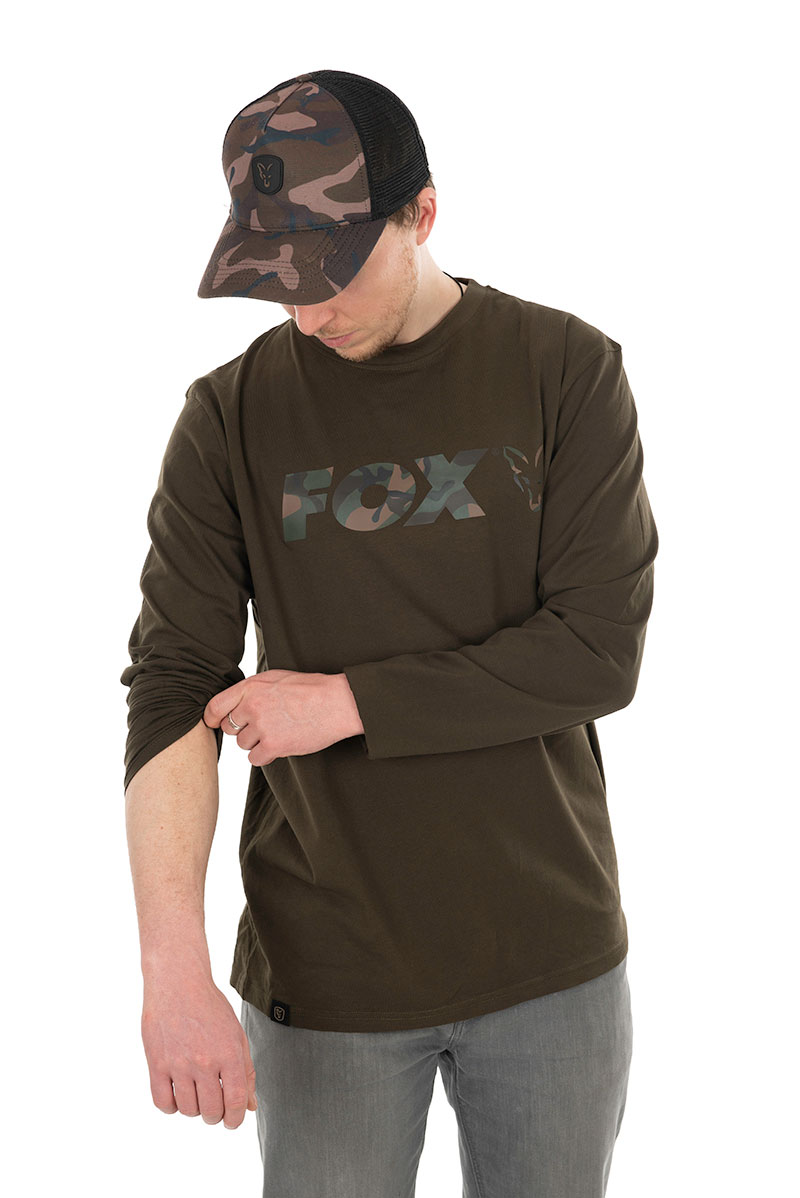 FOX Long Sleeve Khaki/Camo T-Shirt HOSSZÚ UJJÚ PÓLÓ - S