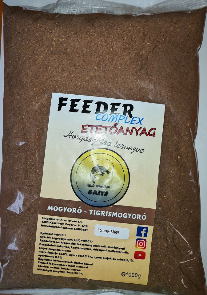 Halak Nyomában Baits Feeder Complex Etetőanyag Mogyoró-Tigrismogyoró
