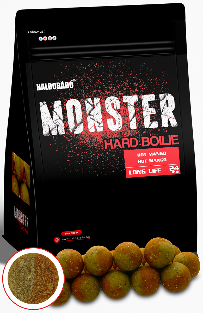 Haldorádó Monster Hard Boilie 24+ - Hot Mangó 24mm 700g